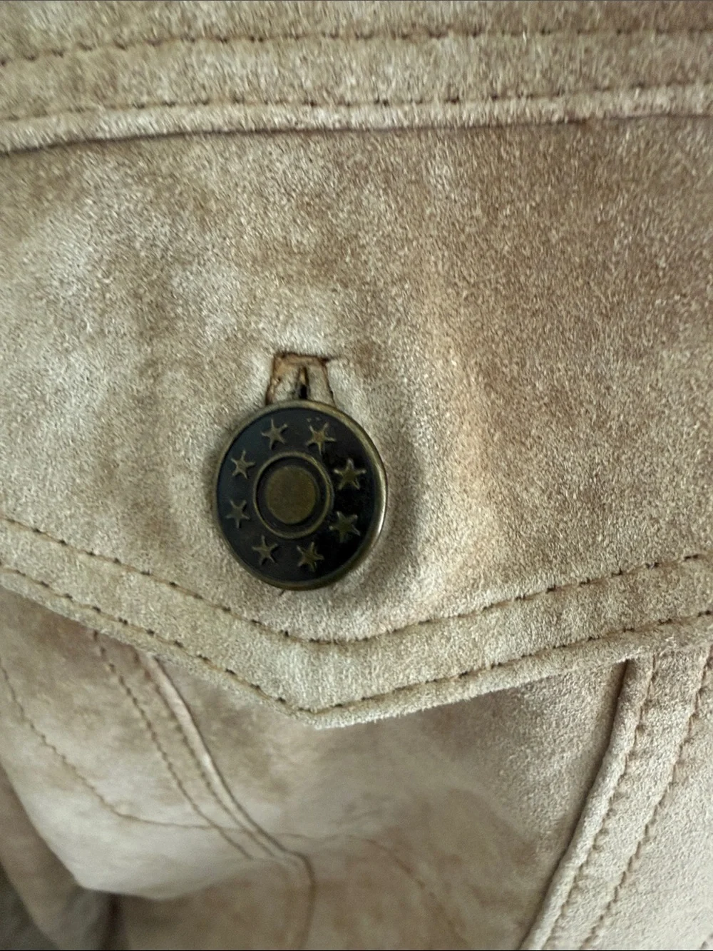 Fabio Women's Suede Leather Button-Front Jacket - Tan size XL - Picture 3 of 14